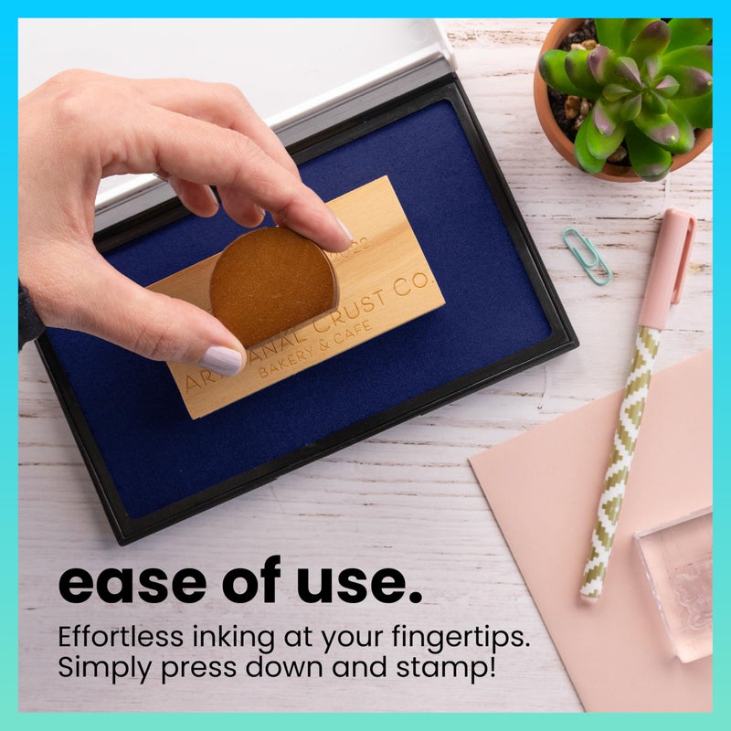 ExcelMark Rubber Stamp Ink Pad Extra Large 3-7/8" x 7" (Blue) - Image 3